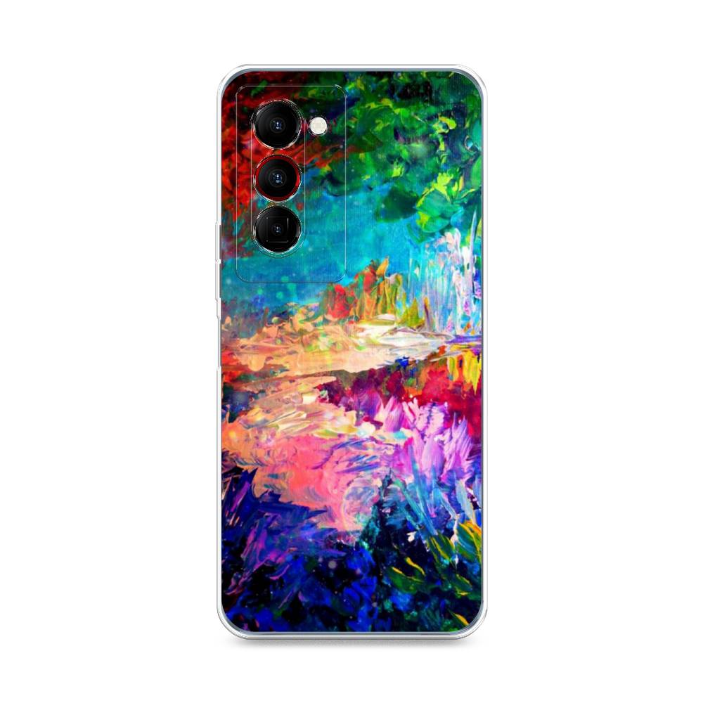 

Чехол на Tecno Camon 18 Premier "Лес-гуашь", Синий;розовый;зеленый, 300850-4