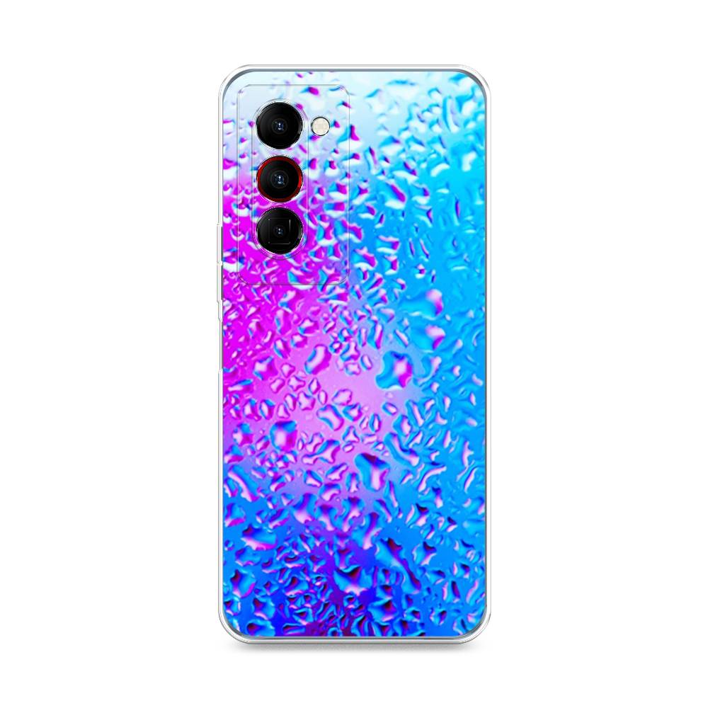 

Чехол на Tecno Camon 18 Premier "Капли на стекле", Голубой;розовый, 300850-3