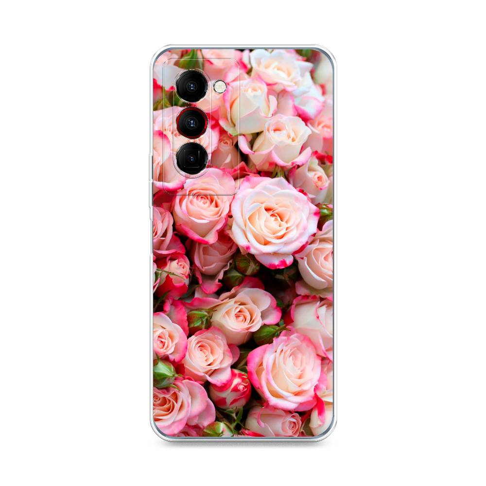 

Чехол на Tecno Camon 18 Premier "Много роз", Розовый, 300850-2