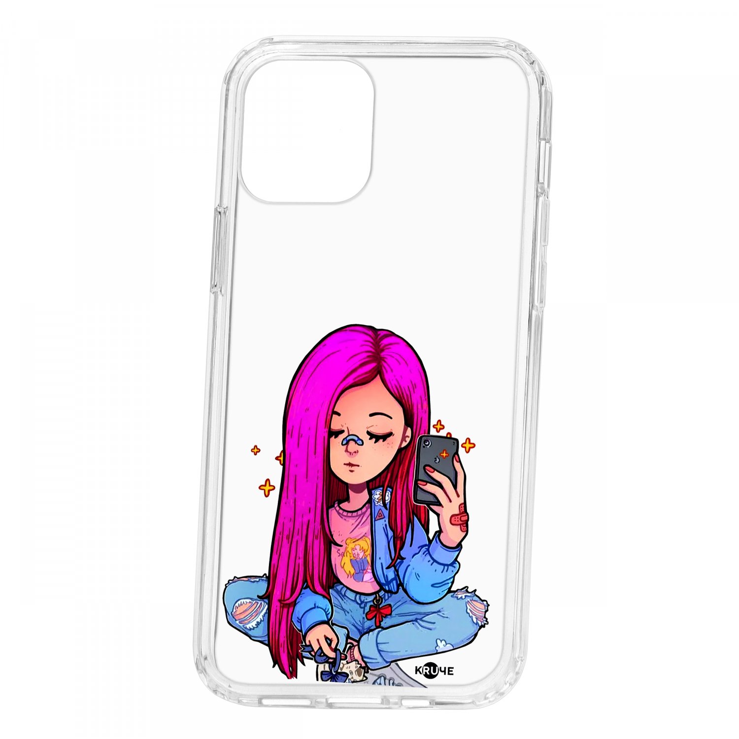 Чехол для Apple iPhone 12 / 12 Pro КRUЧЕ Print Pink Hair