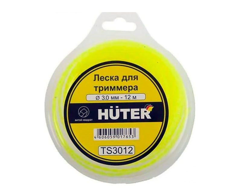 

Леска для триммера витая квадрат 3 мм Huter Ts3012 Rs_71/2/3 12 м, Желтый, TS3012