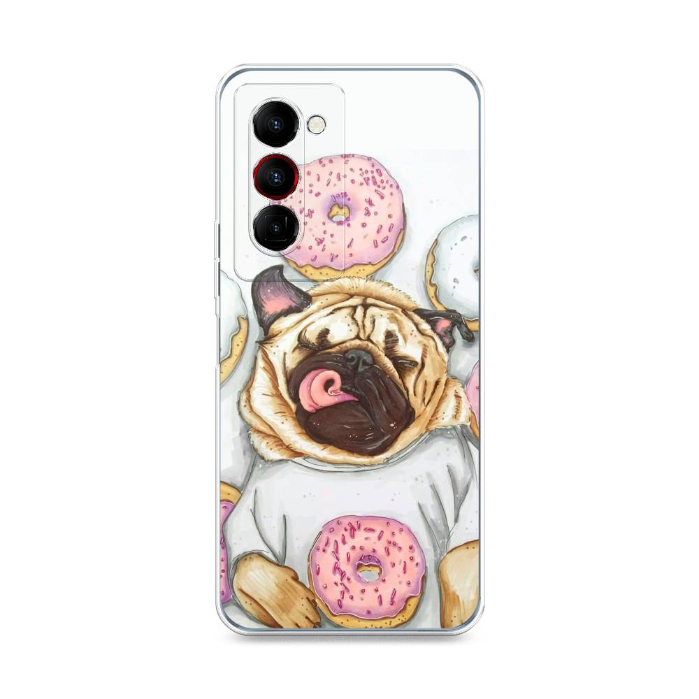 

Чехол на Tecno Camon 18 Premier "Счастливый мопс", Розовый;бежевый;коричневый, 300850-1