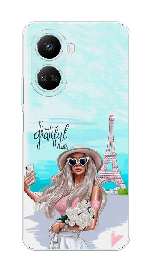 

Чехол на Huawei nova 10 SE "Селфи Париж", Голубой;бежевый, 6109650-6