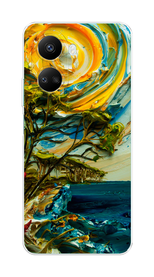 

Чехол на Huawei nova 10 SE "Солнце живопись", Желтый;синий, 6109650-4