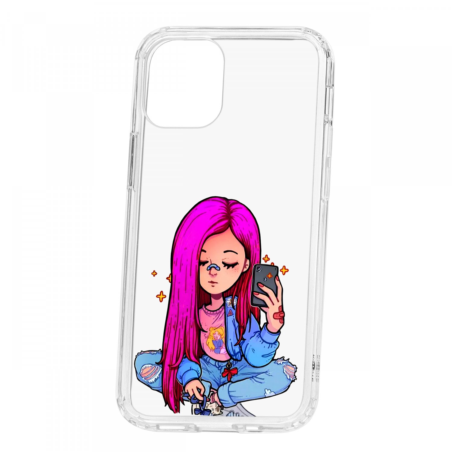 фото Чехол для apple iphone 12 mini кruче print pink hair