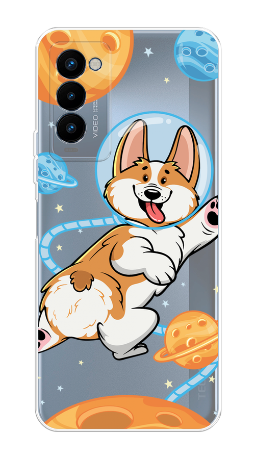 

Чехол на Tecno Camon 18P "Корги-космонавт", Голубой;бежевый;белый, 300750-1