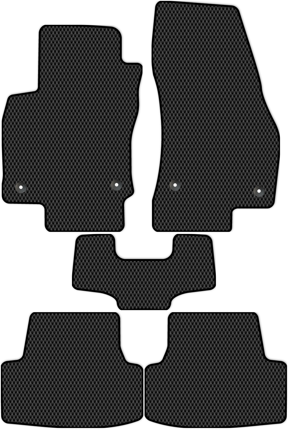 

Коврики ЭВА в салон для Volkswagen Taos 1 2020 - Н.В., 5 шт. черный, 5032-S5YT-H