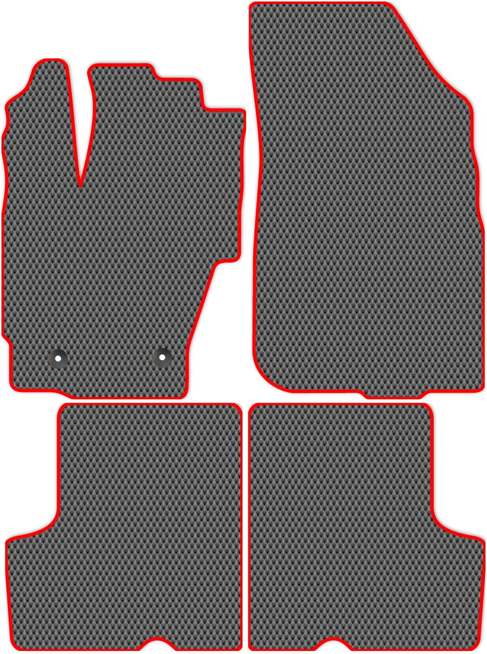 

Коврики ЭВА в салон для Nissan Terrano 3 (D10) 2014 - Н.В., 4 шт. серый, красный кант, 3707-S4YL-H