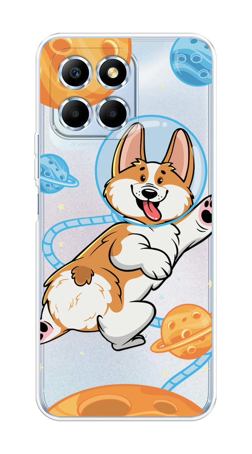 

Чехол на Honor X6 "Корги-космонавт", Голубой;бежевый;белый, 6109550-1