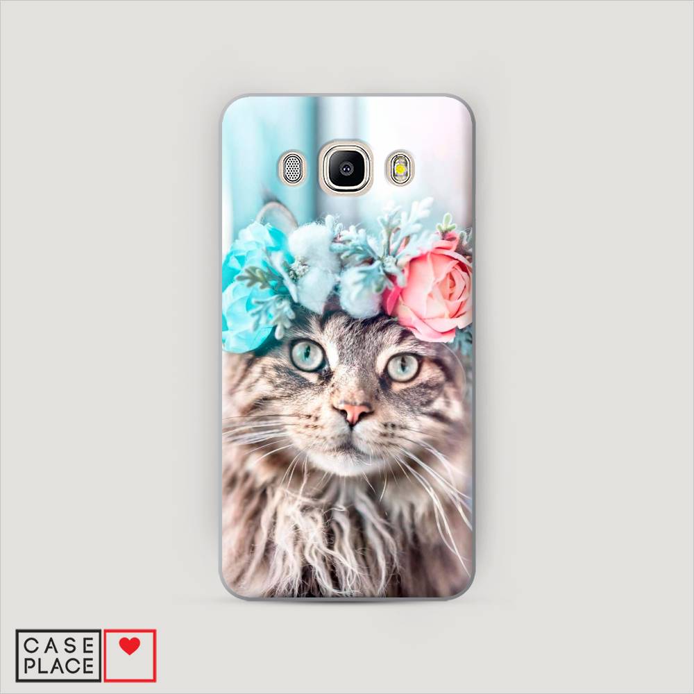 

Чехол Awog "Кот в венке" для Samsung Galaxy J7 2016, 23040-1