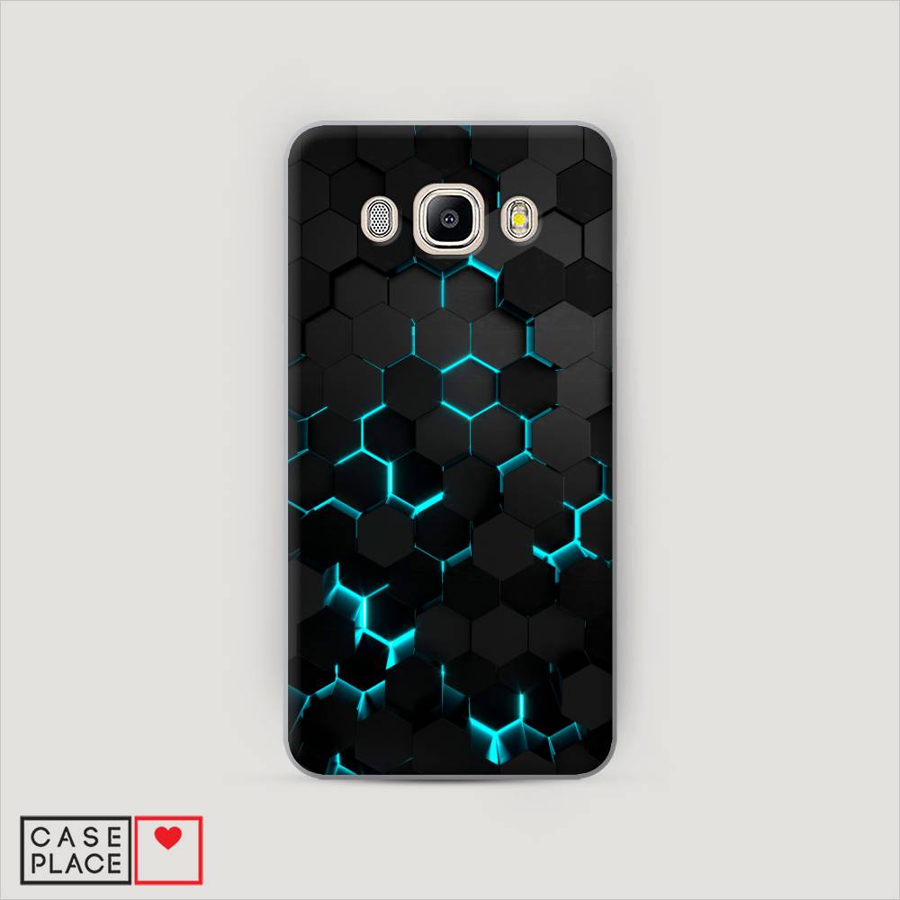 фото Чехол awog "соты бирюзовые" для samsung galaxy j7 2016