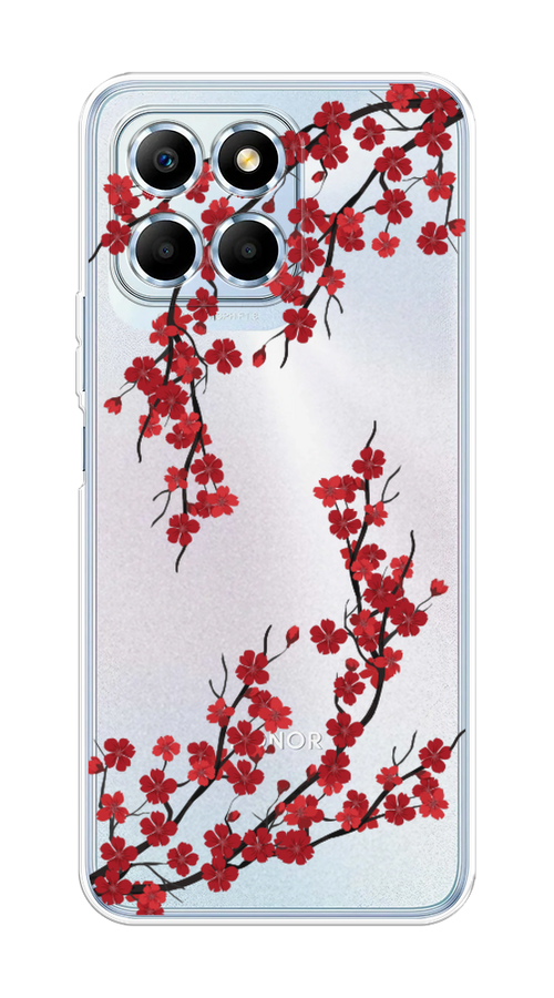 

Чехол на Honor X6 "Красная сакура", Красный;черный, 6109550-2