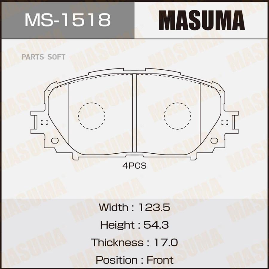 

Тормозные колодки MASUMA дисковые MS-1518