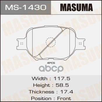 

Тормозные колодки MASUMA дисковые MS-1430