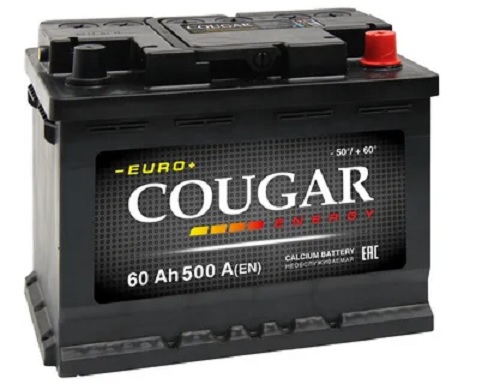 Аккумулятор Cougar Energy 60 А/ч 500 А обр. пол. Евро авто (242x175x190)
