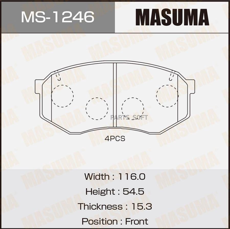 

Тормозные колодки MASUMA дисковые MS-1246