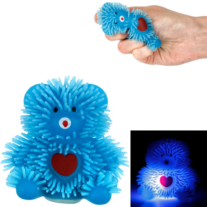 Игрушка-антистресс 1toy Йо-Ёжики, синий Медвежонок 8 см, со светом мягкая игрушка медведь 65 см синий