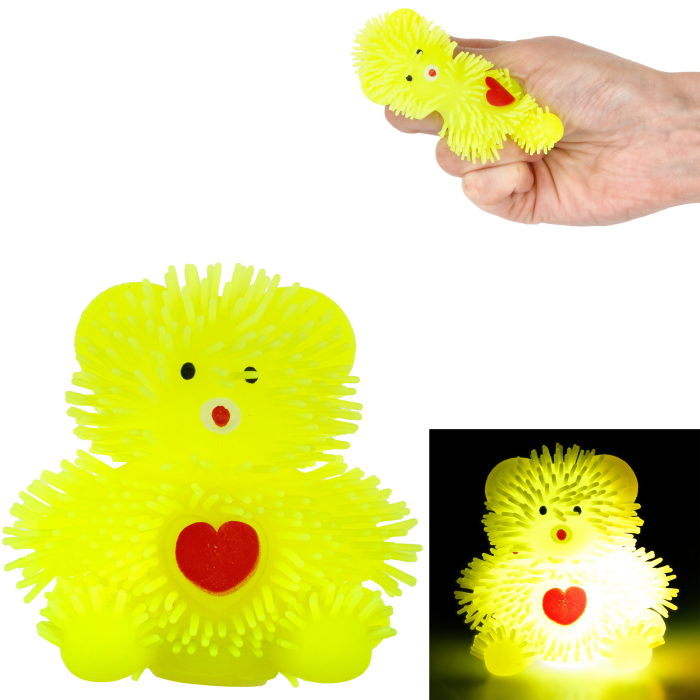 Игрушка-антистресс 1toy Йо-Ёжики, жёлтый Медвежонок 8 см, со светом игрушка мяч антистресс сквиш жми мни тяни эластичный желтый