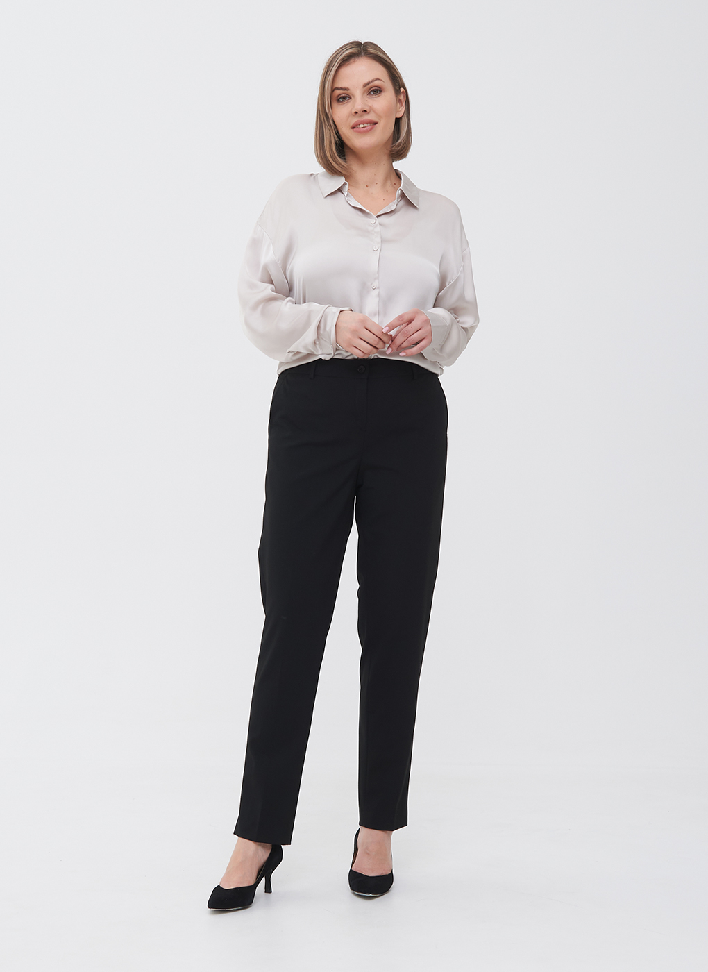 

Брюки женские Paspartu 66218 черные 56 RU, Черный, 66218