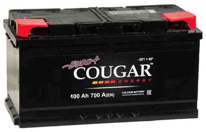 Аккумулятор Cougar Energy 100 А/ч 820 А обр. пол. Евро авто (353x175x190)