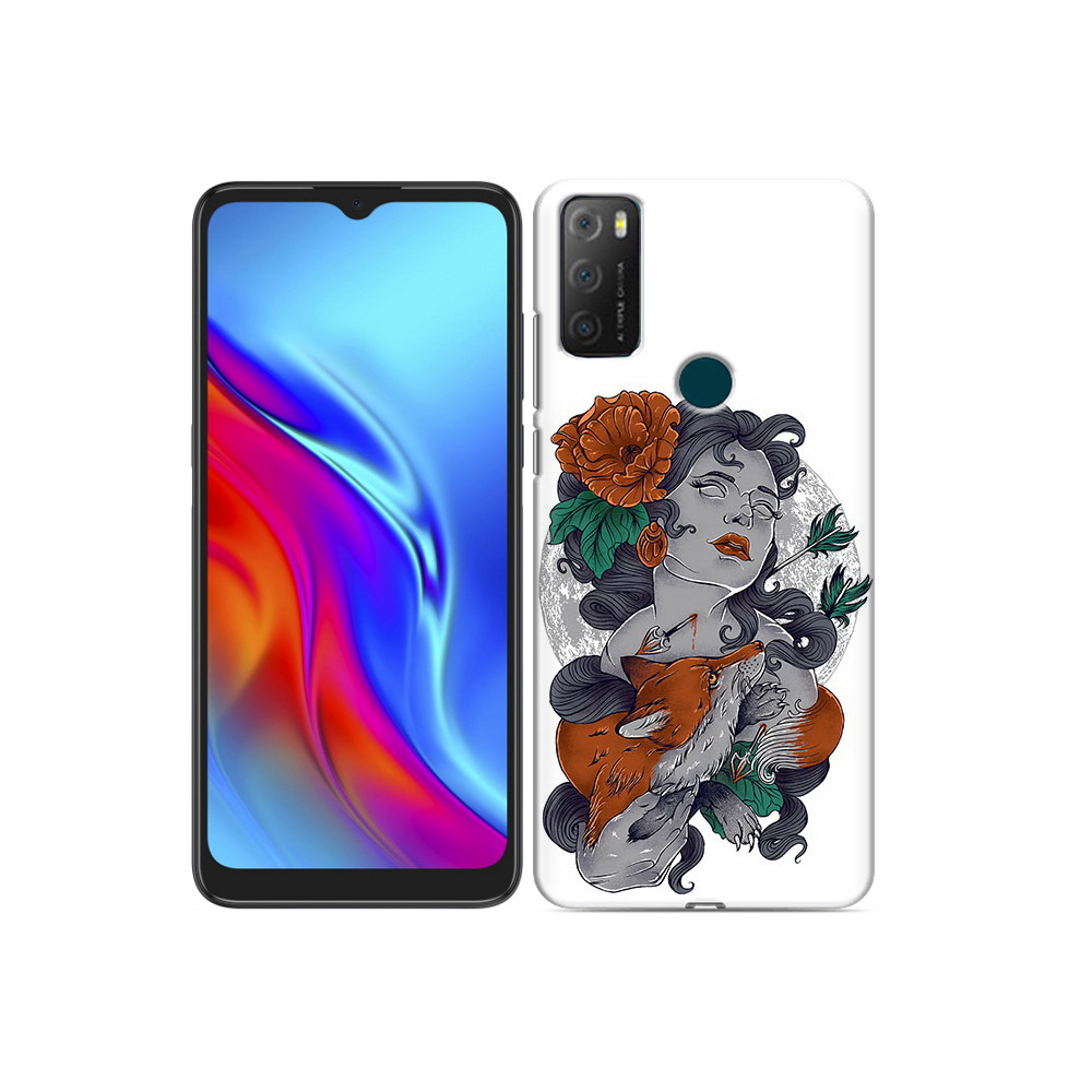

Чехол MyPads Tocco для TCL 20e темная девушка с лисой, Прозрачный, Tocco