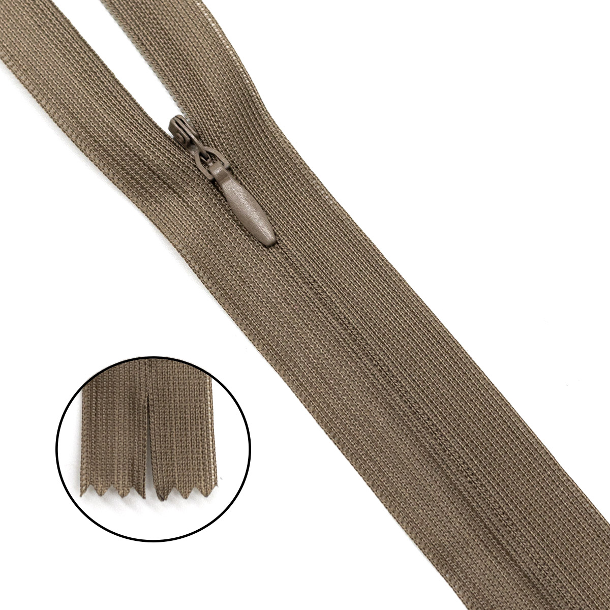 

Молния потайная нераз.т3 50см (нейлон) (F297 серо-оливковый), 10 шт, Зеленый, 10150