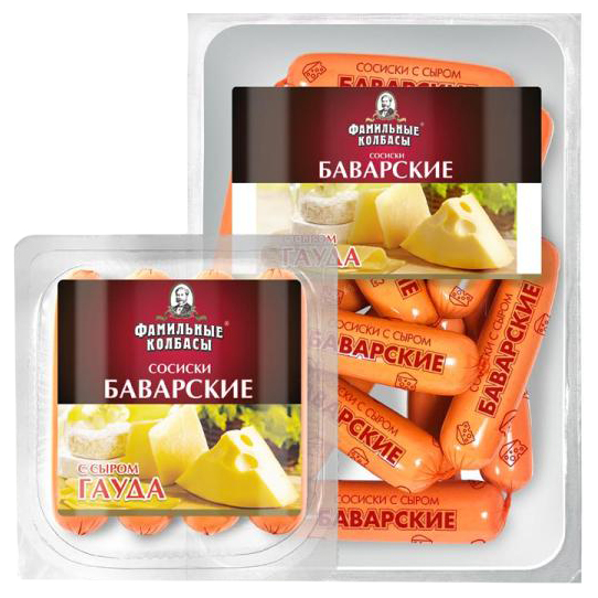 

Сосиски Фамильные Колбасы Баварские с сыром