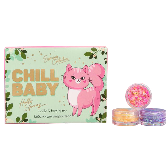 

Набор мерцающих блёсток для лица и тела Chill baby, 6 цветов 5037008