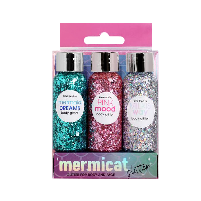 

Набор глиттеров для лица и тела Glitter Primer, 3 цвета по 37 мл 4836305