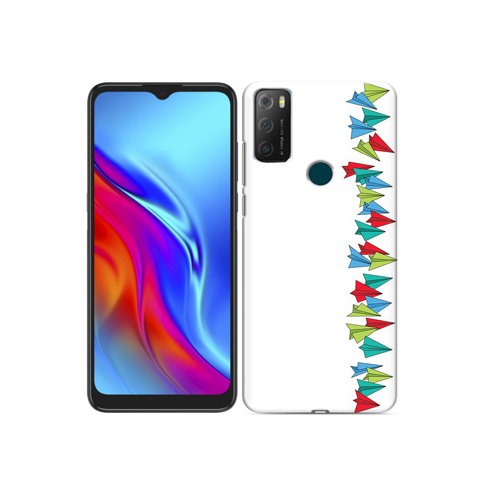 

Чехол MyPads Tocco для TCL 20e самолетики из листочков, Прозрачный, Tocco