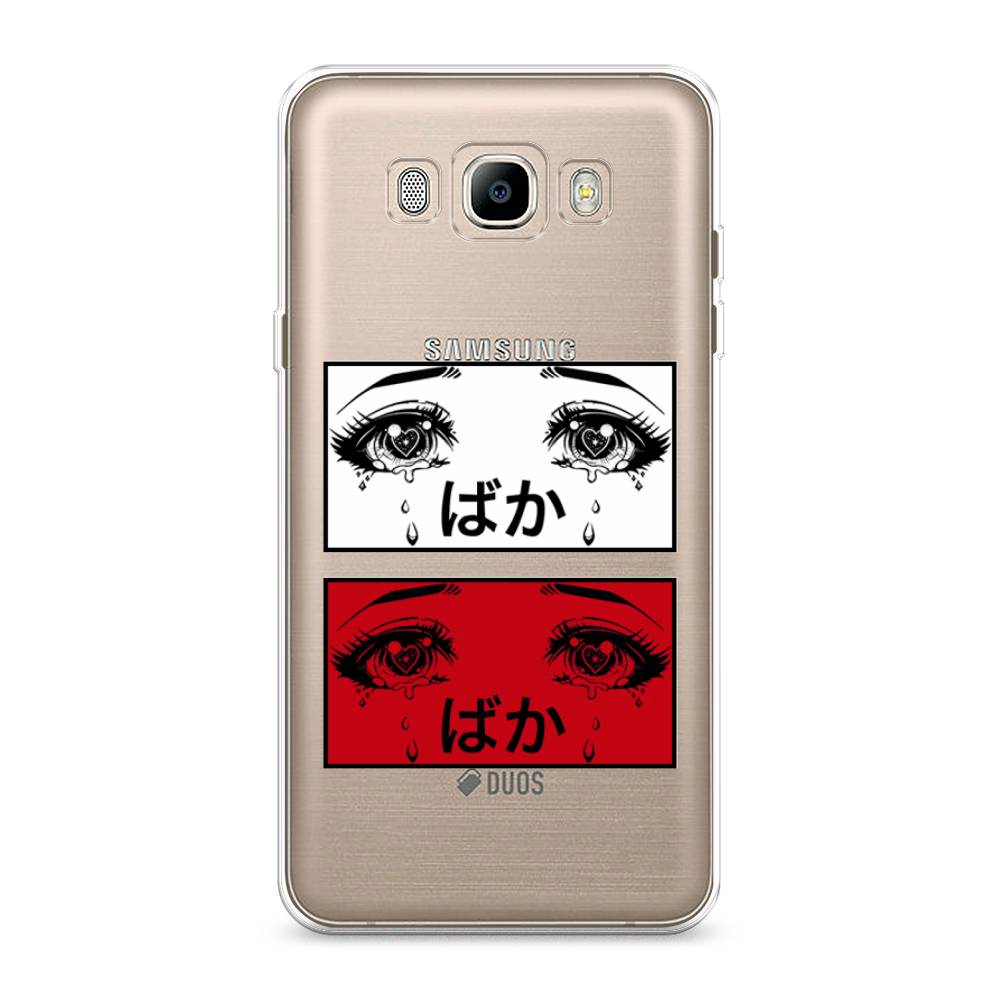 

Чехол на Samsung Galaxy J7 2016 "Красные глаза манга", Красный;белый;черный, 23050-4