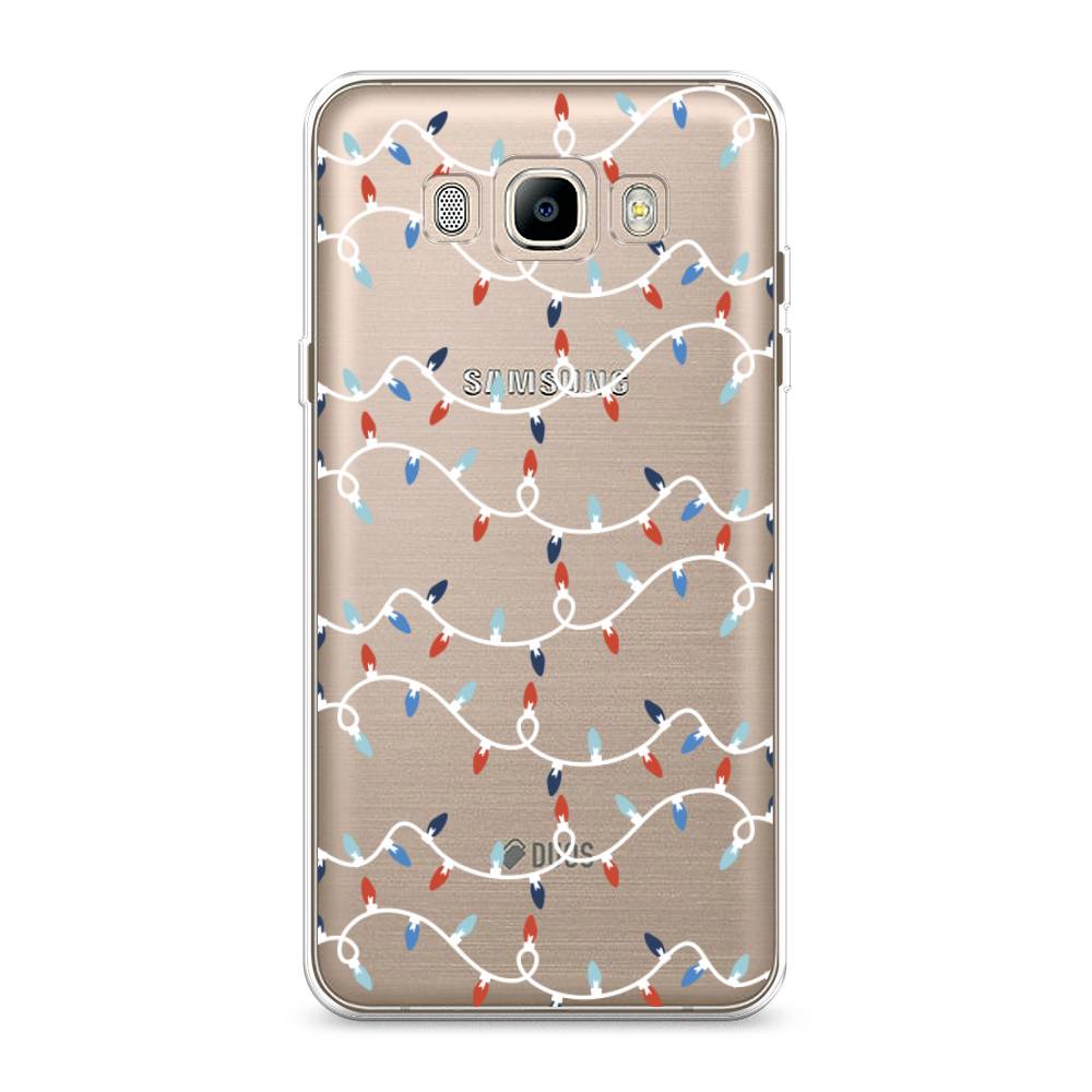 

Чехол на Samsung Galaxy J7 2016 "Разноцветная гирлянда", Белый;красный;синий, 23050-5