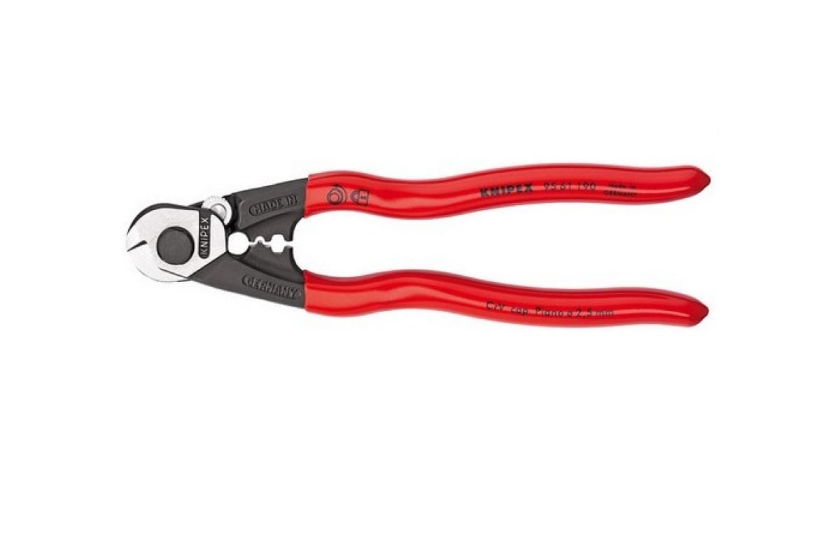 KNIPEX Тросорез, рез: кабель d 7 мм, трос d 5 мм, провол. ср. d 4 мм, роял. струна d 2.5 м