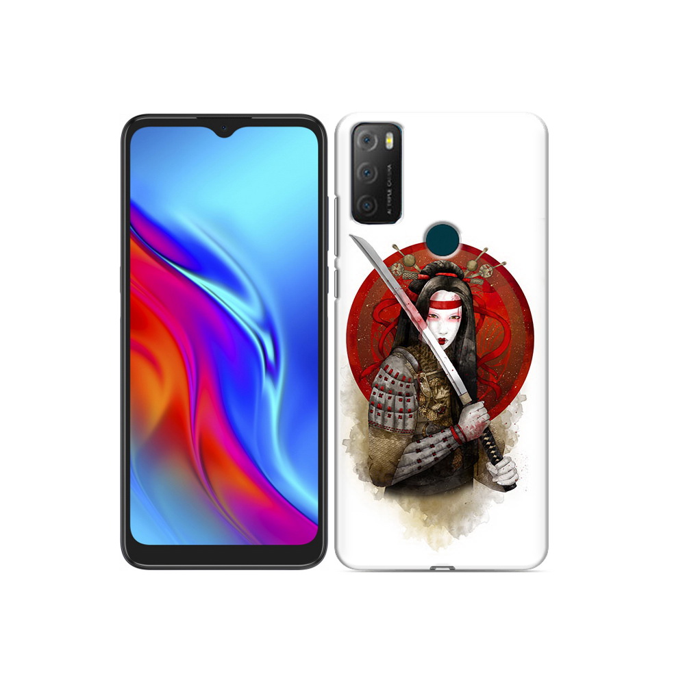 Чехол MyPads Tocco для TCL 20e рисованная девушка с катаной