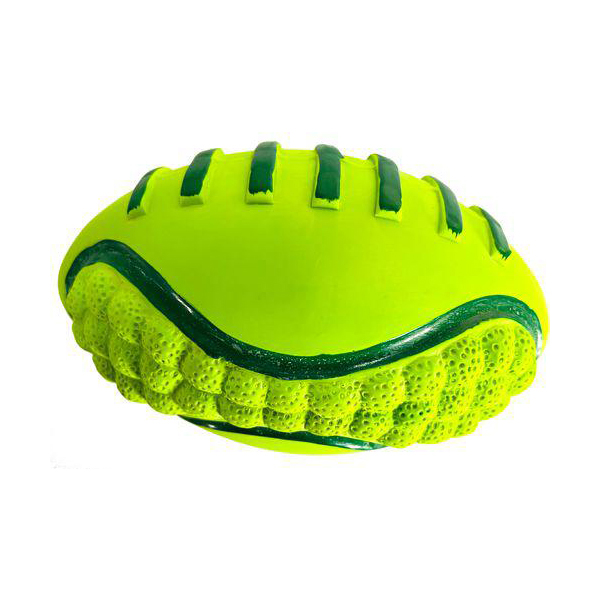 Апорт, жевательная игрушка для собак Уют Мяч Регби, зеленый, 11,5 см