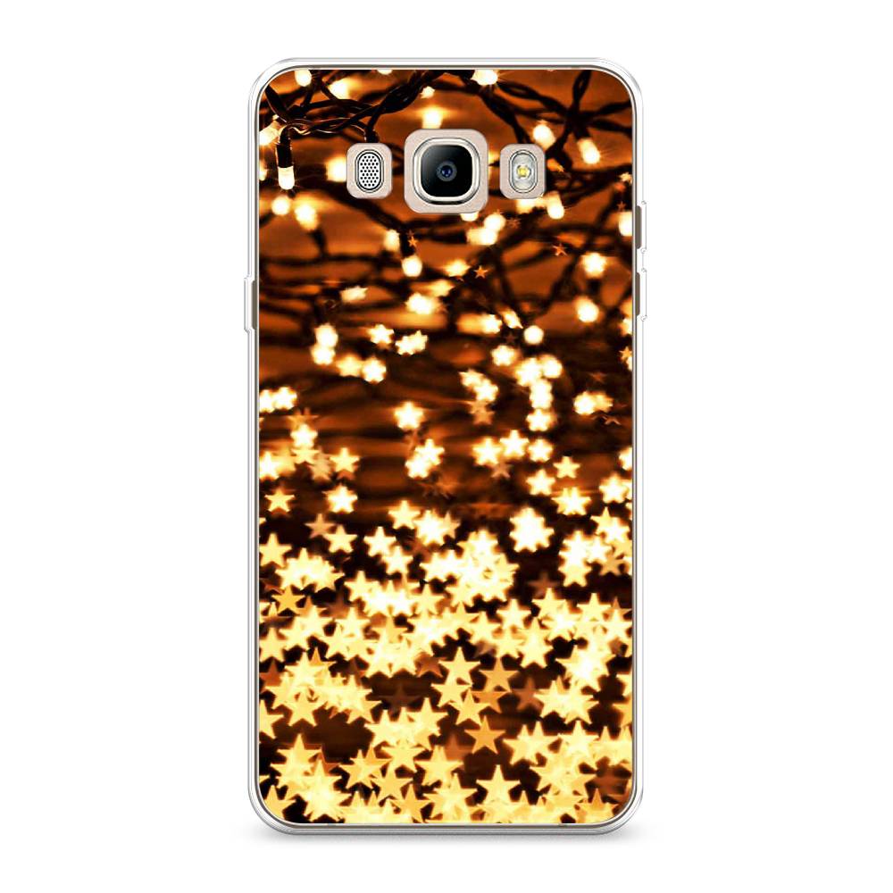 

Чехол на Samsung Galaxy J7 2016 "Новогодняя гирлянда", Золотистый, 23050-5