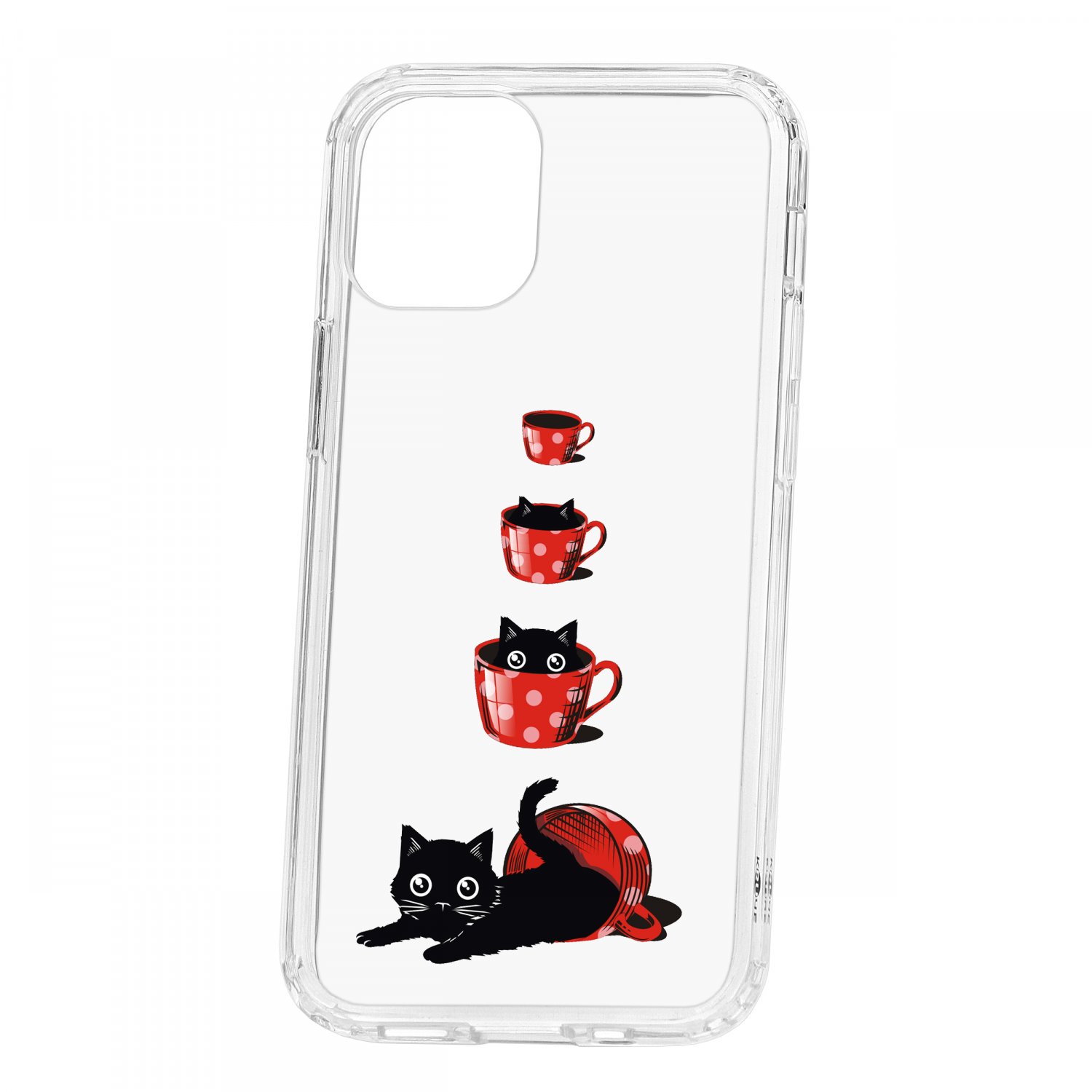 фото Чехол накладка для телефона ip 12 mini kruche print котенок в чашке кruче