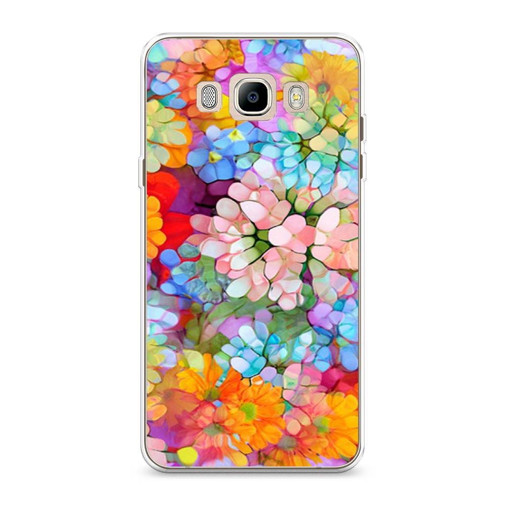 

Чехол на Samsung Galaxy J7 2016 "Цветы витраж", Оранжевый;розовый;голубой, 23050-3
