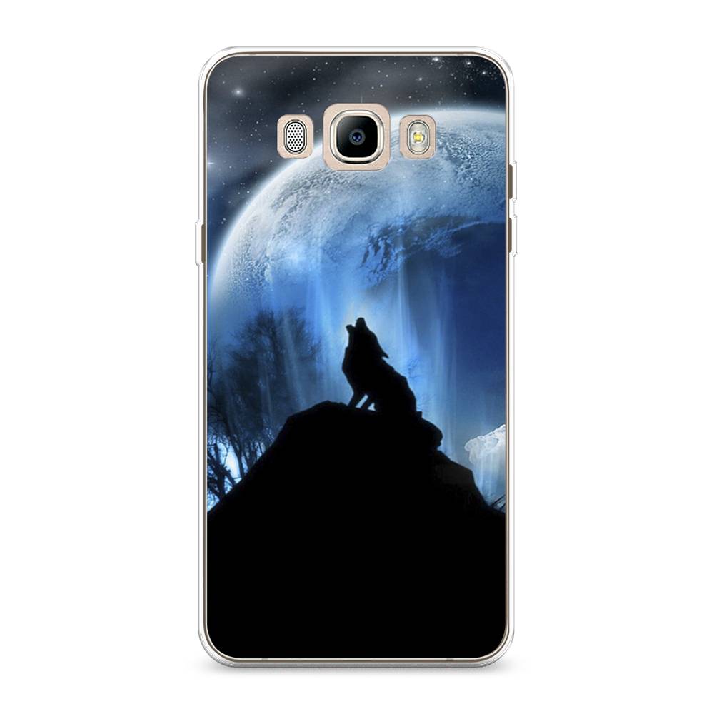 

Чехол на Samsung Galaxy J7 2016 "Волк 2", Синий;черный;белый, 23050-1