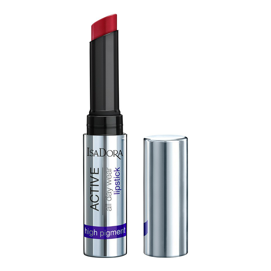 фото Губная помада isadora active all day wear lipstick кремовая, матовая, 15 active red, 1,6 г