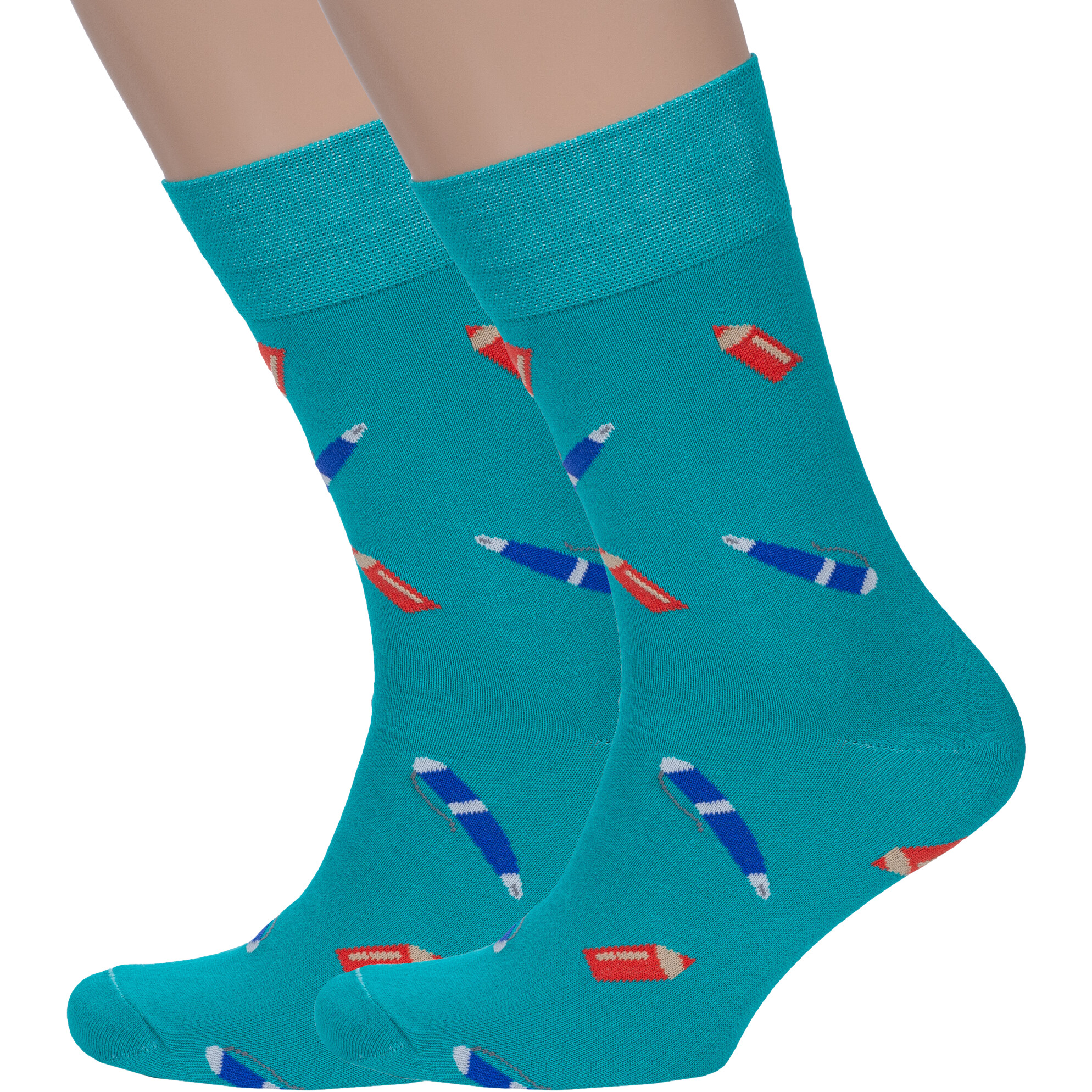 Комплект носков мужской MoscowSocksClub 2-nm-587 бирюзовый, 29