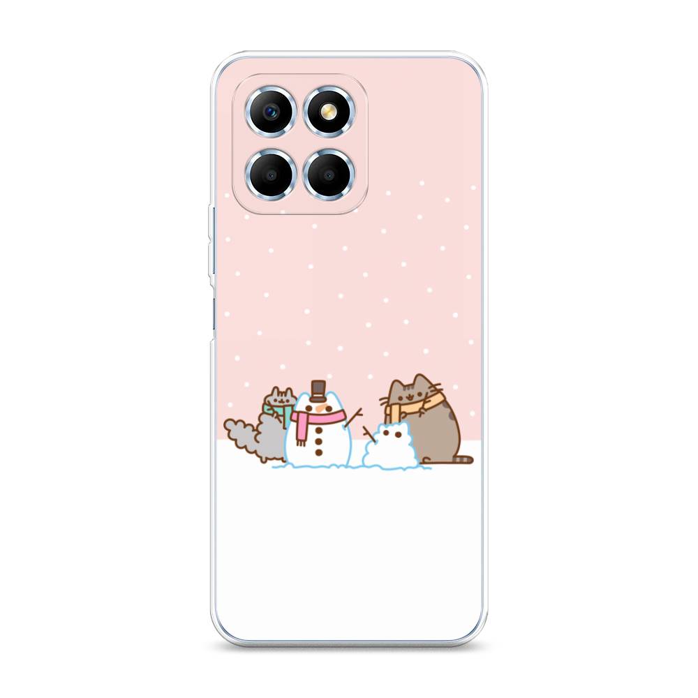 

Чехол для Honor X6 "Котики в снегу", Розовый;белый;серый, 6109550-5