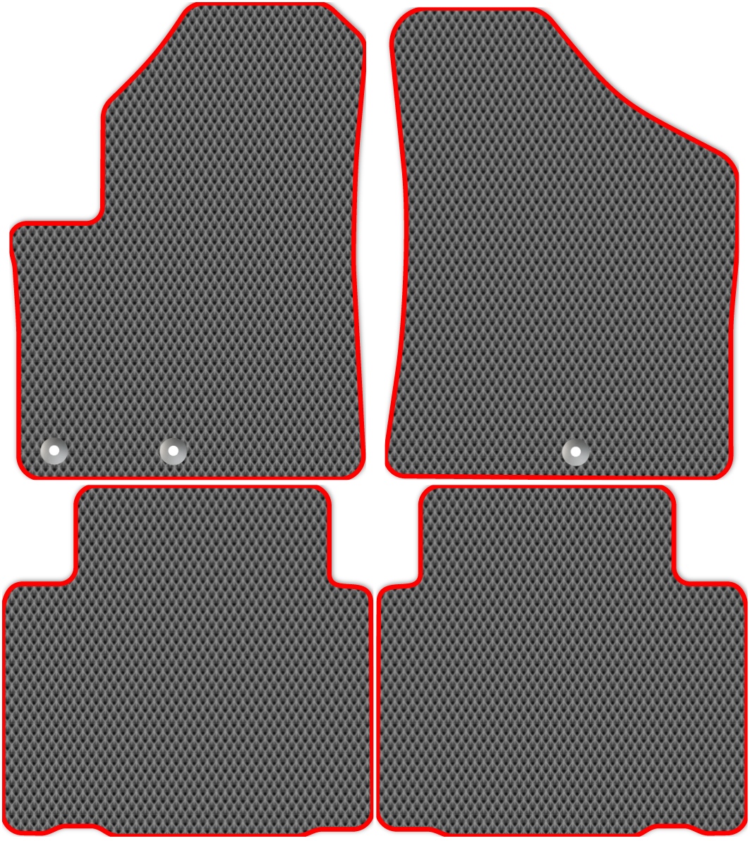 

Коврики ЭВА в салон для Hyundai ix55 1 (EN) 2006 - 2013, 4 шт. серый, красный кант, 2410-S4Y-H