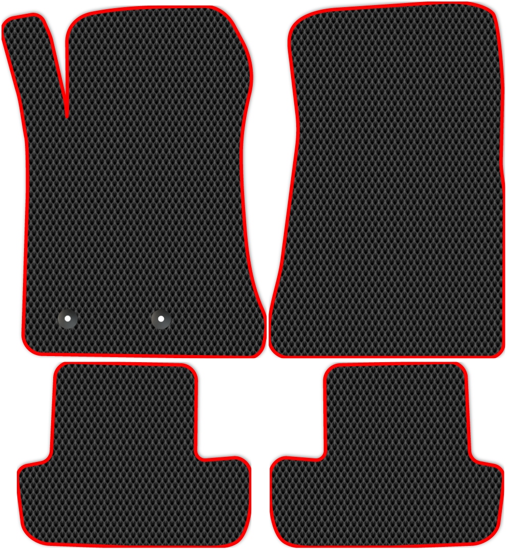 

Коврики ЭВА в салон для Ford Mustang 6 2013 - 2017, 4 шт. черный, красный кант, 2127-S4YL-H