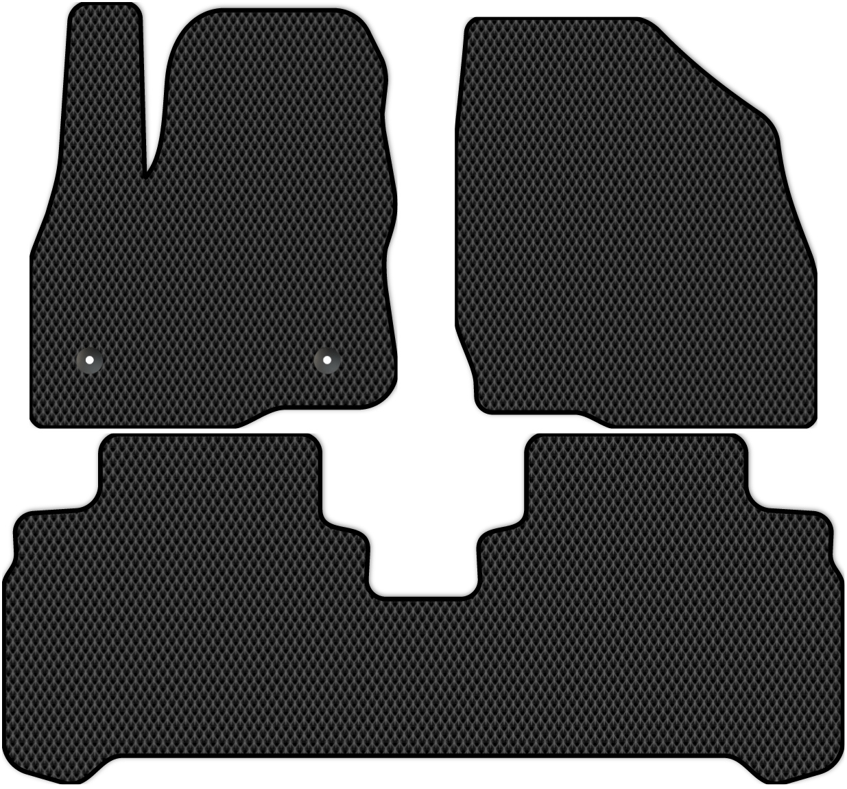 

Коврики ЭВА в салон для Chevrolet Bolt 1 2016 - 2021, 3 шт. черный, 1621-W3YL-H