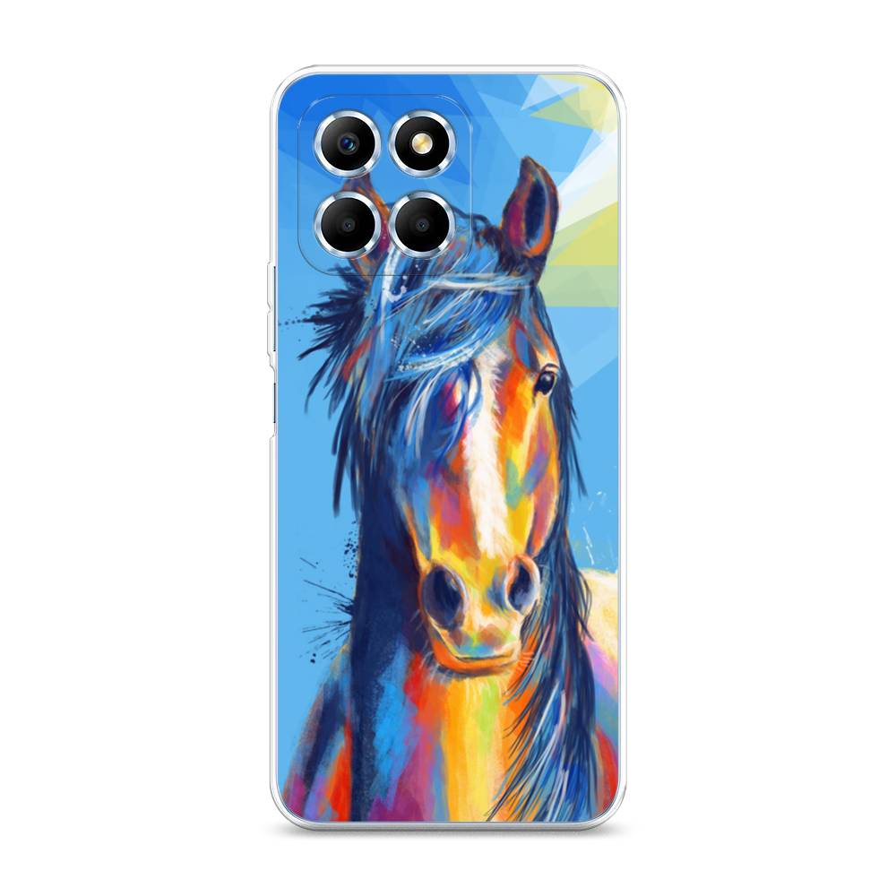 

Чехол для Honor X6 "Лошадь арт 3", Голубой;желтый;синий, 6109550-1
