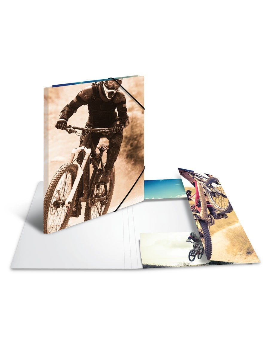 фото Папка на резинке для документов herma, 19228 горный велосипед, а4 на 200 листов