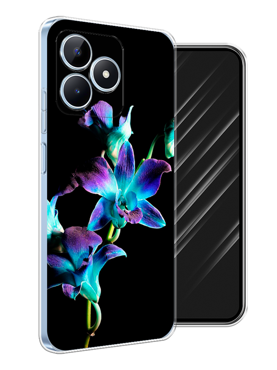 

Чехол Awog на Realme C60 "Синий цветок на черном", Черный;голубой;синий, 2516550-1