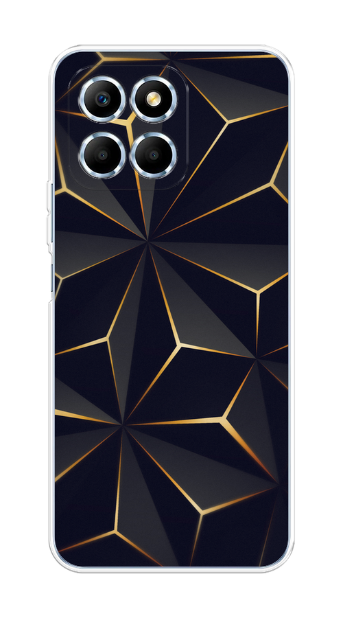 

Чехол на Honor X6 "Черные полигоны", Золотистый;черный, 6109550-3