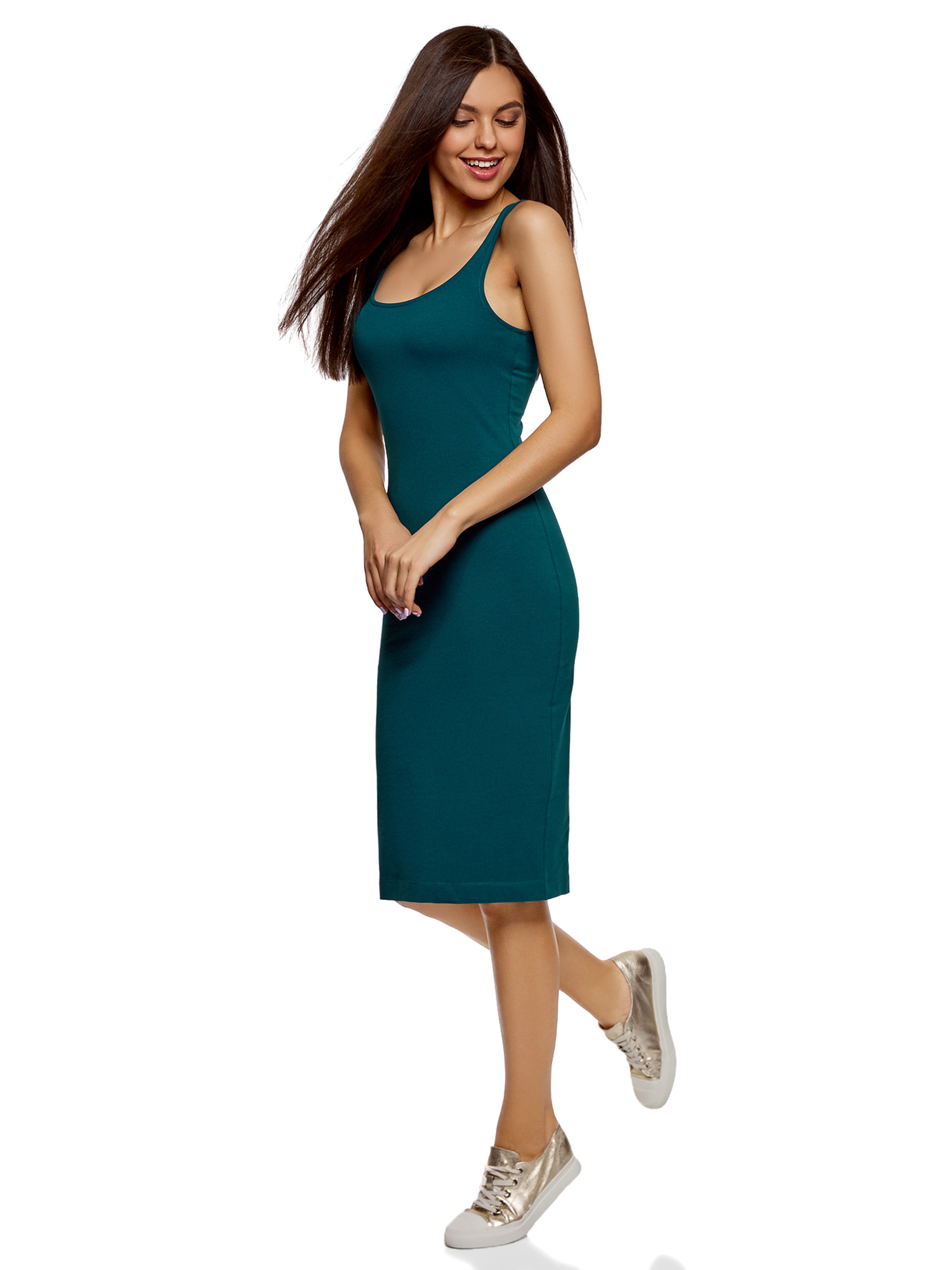 

Платье женское oodji 14015007-2B бирюзовое XL, 14015007-2B